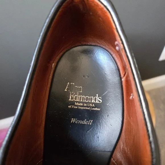 Allen Edmonds Wendell Black Leather Bicycle Toe Oxford‎ Dress Shoes Men 12 3E